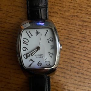 T1415 Retired Silpada Black Leather watch